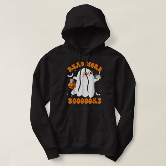 Cute Books Ghost leest meer boeken grappige leraar Hoodie (Design voorkant)