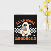 Cute Books Ghost leest meer boeken grappige leraar Kaart (Gele Bloem)