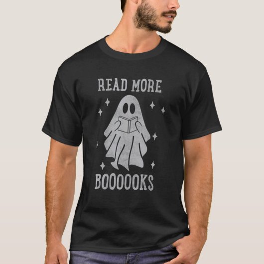 Cute Books Ghost leest meer boeken grappige leraar T-shirt (Voorkant)