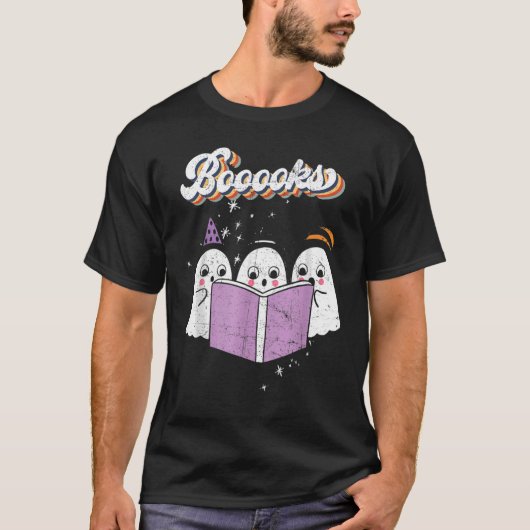 Cute Books Ghost leest meer boeken grappige leraar T-shirt (Voorkant)