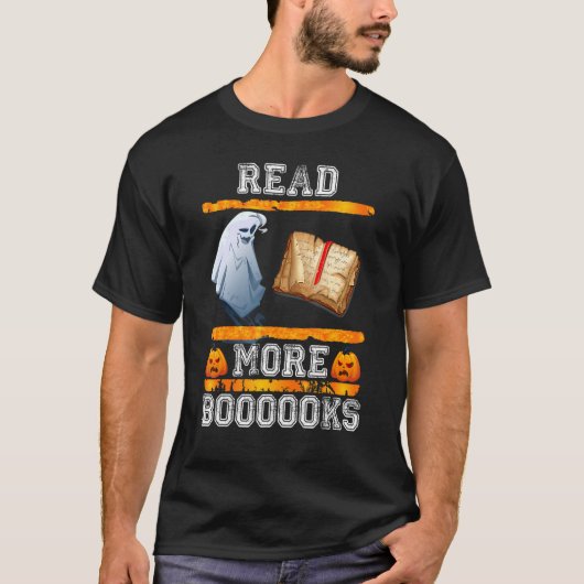 Cute Books Ghost leest meer boeken grappige leraar T-shirt (Voorkant)