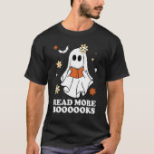 Cute Books Ghost leest meer boeken grappige leraar T-shirt (Voorkant)