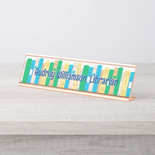 Cute Books Librarian Bureau Naambordje (Voorkant)