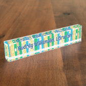 Cute Books Librarian Naambordje (Zijkant)