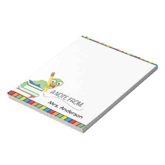 Cute Bookworm A Note of Teacher Notitieblok (Linkerzijde)
