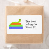 Cute Bookworm Bookplate Etiket (Insitu)