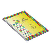 Cute Bookworm Sitting on Books Personalized Notitieboek (Rechterzijde)