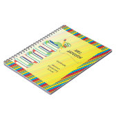 Cute Bookworm Sitting on Books Personalized Notitieboek (Linkerzijde)