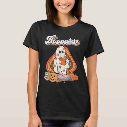 Cute Booooks Ghost Read More Books Funny Teacher H T-shirt (Voorkant)