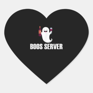 Cute Boos Server Bartender Waitress Halloween Hart Sticker
