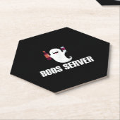 Cute Boos Server Bartender Waitress Halloween Kartonnen Onderzetters (Schuin)
