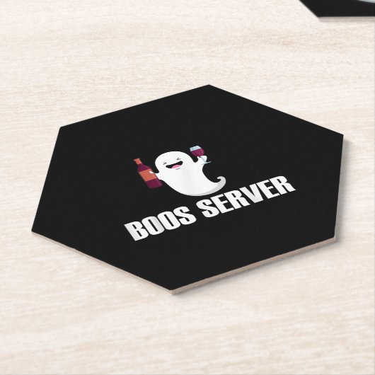 Cute Boos Server Bartender Waitress Halloween Kartonnen Onderzetters (Schuin)