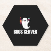 Cute Boos Server Bartender Waitress Halloween Kartonnen Onderzetters (Voorkant)