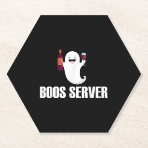 Cute Boos Server Bartender Waitress Halloween Kartonnen Onderzetters