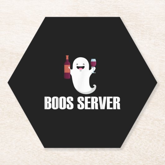 Cute Boos Server Bartender Waitress Halloween Kartonnen Onderzetters (Voorkant)