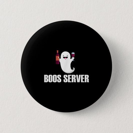 Cute Boos Server Bartender Waitress Halloween Ronde Button 5,7 Cm (Voorkant)