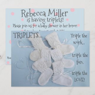 Cute boots met baby shower van harttriplets kaart