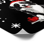 Cute Border Collie Dog Christmas Naughty Nice Trie Poster (Hoek)