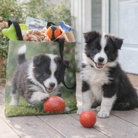 Cute Border Collie Dog Lover Tote Bag