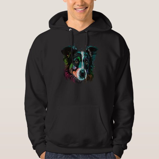 Cute Border Collie Dog on Border Collie Lover_1 Hoodie (Voorkant)