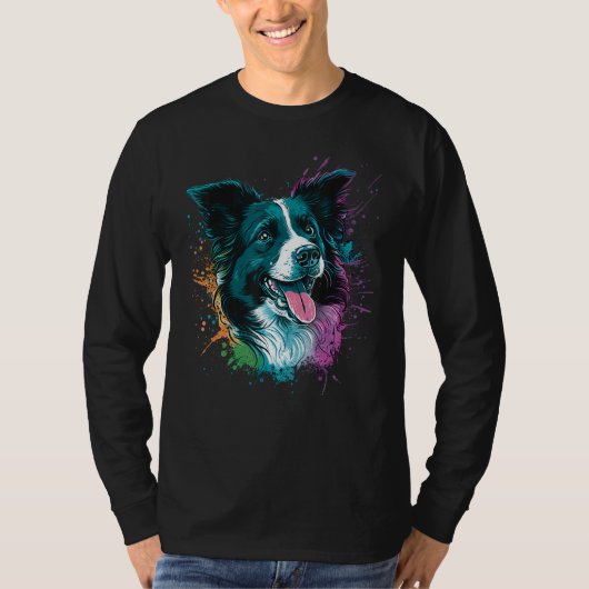 Cute Border Collie Dog on Border Collie Lover_3 T-shirt (Voorkant)