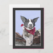 Cute Border Collie Heeler Mix Dog Sketch Art Hallo Briefkaart (Voorkant / Achterkant)