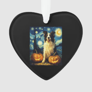 Cute Border Collie-hond Halloween Jack O Lantern P Ornament