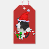 Cute Border Collie Kerstmis Cadeaulabel (Achterkant)