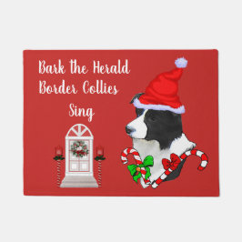 Cute Border Collie Kerstmis Deurmat