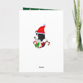 Cute Border Collie Kerstmis Feestdagen Kaart (Achterkant)