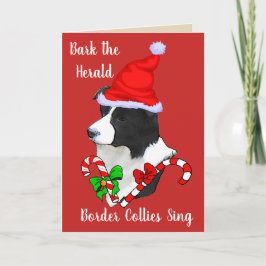 Cute Border Collie Kerstmis Feestdagen Kaart