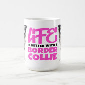 Cute Border Collie Lover Black White Puppy Dog Koffiemok (Center)