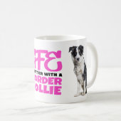 Cute Border Collie Lover Black White Puppy Dog Koffiemok (Voorkant rechts)