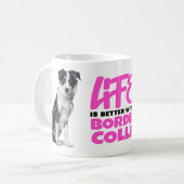 Cute Border Collie Lover Black White Puppy Dog Koffiemok (Voorkant links)