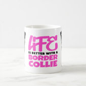 Cute Border Collie Lover Black White Puppy Dog Koffiemok (Center)