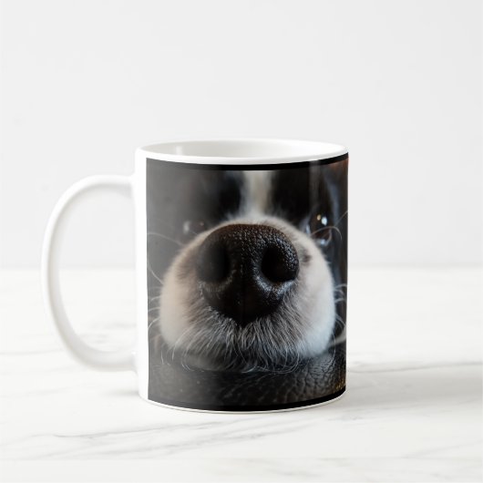Cute Border Collie Nose Close-up Koffiemok (Links)