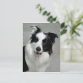 Cute Border Collie Photo Portrait Briefkaart (Staand voorkant)