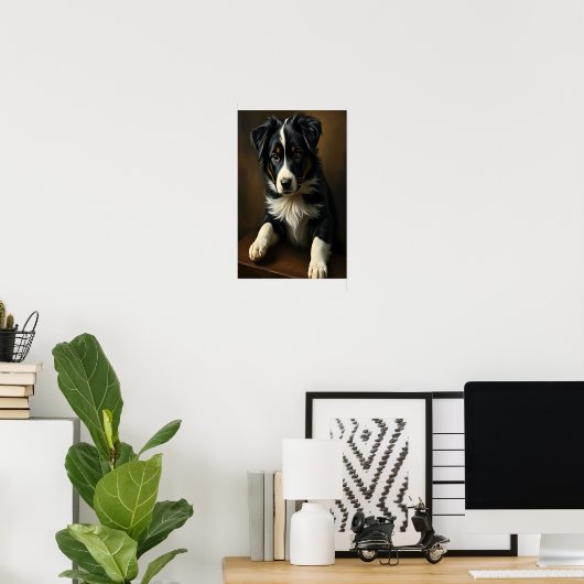 Cute Border Collie Poster (Thuiskantoor)