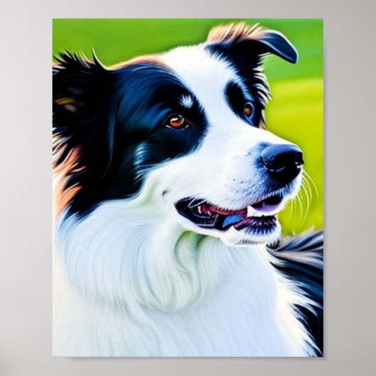 Cute Border Collie Poster (Voorkant)