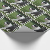 Cute Border Collie Puppy Cadeaupapier (Hoek)
