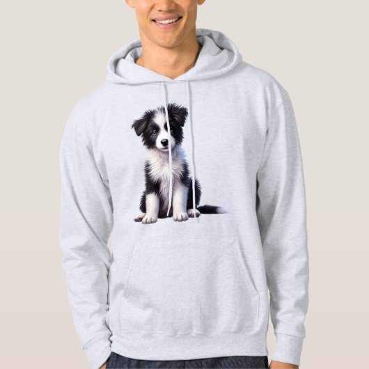 Cute Border Collie Puppy Hoodie (Voorkant)