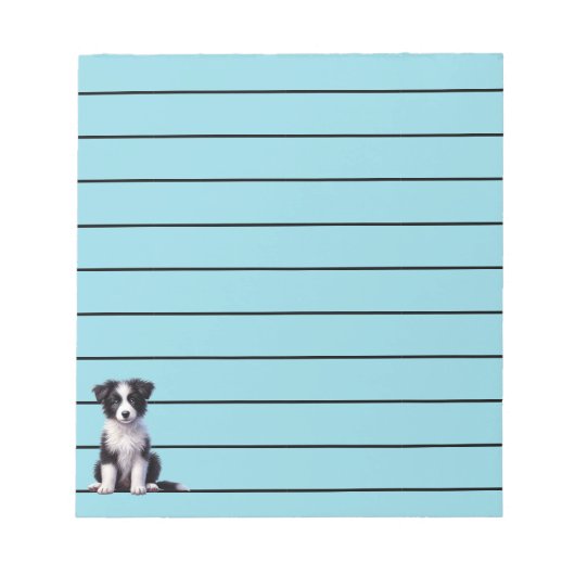 Cute Border Collie Puppy Notitieblok (Voorkant)