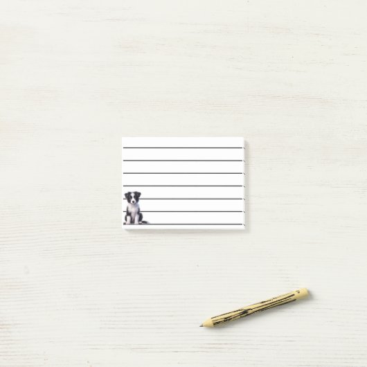 Cute Border Collie Puppy Post-it® Notes (Op bureau)