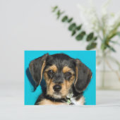 Cute Borkie Puppy Briefkaart (Staand voorkant)