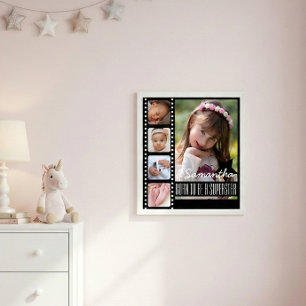 Cute Born to be a Superstar Childrens Photo Poster