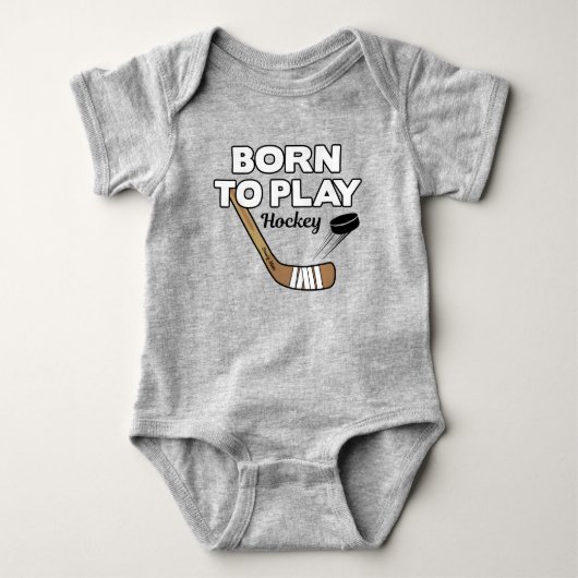 Cute Born to Play Hockey Baby Romper (Voorkant)