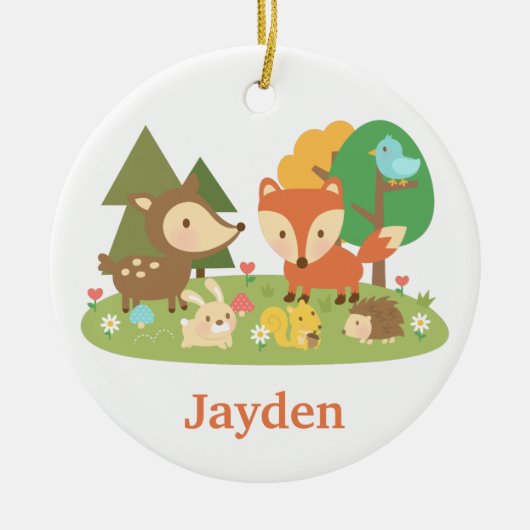 Cute bos bosdier kinderkamer decor keramisch ornament (Voorkant)