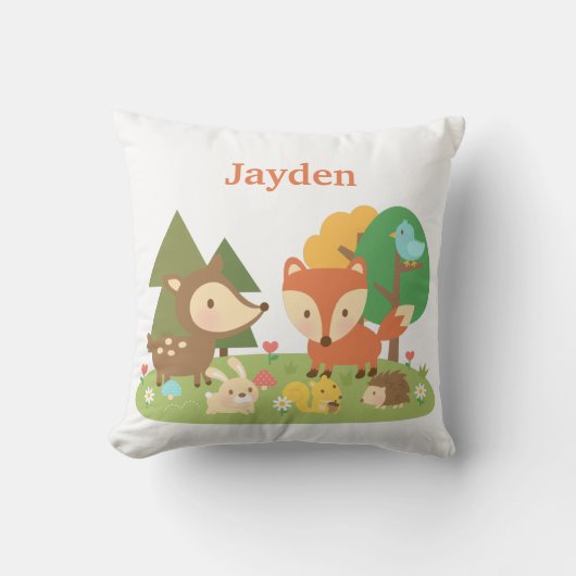 Cute bos bosdier kinderkamer decor kussen (Voorkant)