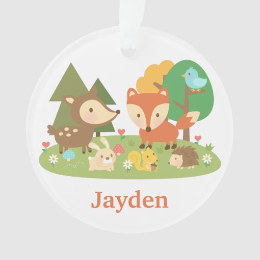 Cute bos bosdier kinderkamer decor ornament (voorkant)