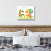Cute bos bosdier kinderkamer muurdecoratie canvas afdruk (Insitu (Slaapkamer))